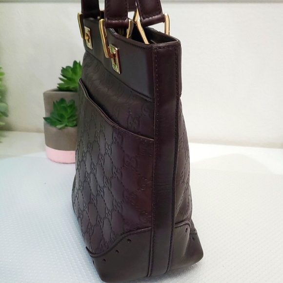 GUCCI PUNCH TOTE GUCCISIMA LEATHER G EMBOSSED 🤎🤎🤎🤎 - Picture 7 of 16